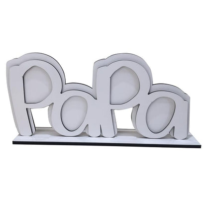 SCCFMM 5 Pack Sublimation Blank MDF Photo Frame PaPa Picture Frame for DIY Heat Transfer Print Photo Sign Wall Frame Poster Desktop Souvenir Custom Design Work For Father's Day