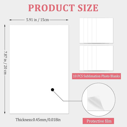30 Pcs Sublimation Metal Photo Blanks 6x8 Inch DIY Heat Transfer Print 0.45mm Thick Aluminum Sublimation Blanks Signs for DIY Photo Sign Wall Poster Frame,Crafts,Gift,Home Decor