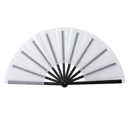 36 Pack Sublimation Blank Folding Hand Fan Polyester Silk Fabric Hand Held Chinese Fans DIY Heat Transfer Print for Wedding Preference, Performance, Dancing, Home Decoration with a SCCFMM Makeup Bag