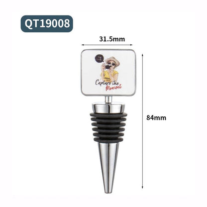 20pcs Sublimation Blank Metal Wine Bottle Stoppers, Reusable Wine Stoppers Aluminum Heat Transfer Print Red Wine Stoppers DIY Blank Wine Accessories for Gift, Bar, Party, Wedding