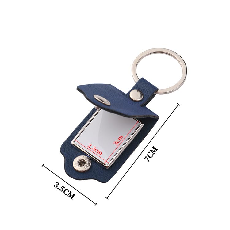 SCCFMM 40pieces Metal Sublimation Blanks Keychain with PU Leather Cover, Sublimation Heat Transfer DIY KeyChains Photos Print for DIY Crafts Gift