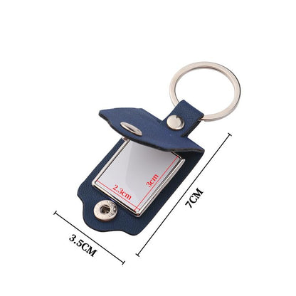 SCCFMM 40pieces Metal Sublimation Blanks Keychain with PU Leather Cover, Sublimation Heat Transfer DIY KeyChains Photos Print for DIY Crafts Gift