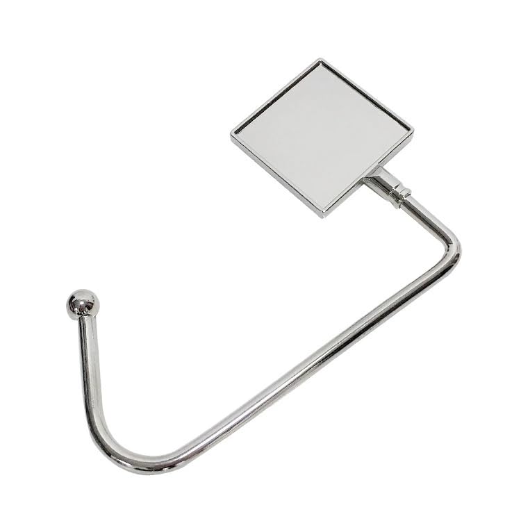 20 Pack Square Shape Sublimation Blank Purse Hook Hanger, Metal Hook Long Handbag Hanger for Table Desk,Portable Bag Holder Under Counter Handbags Hook With Aluminium Parts for DIY Heat Transfer Print