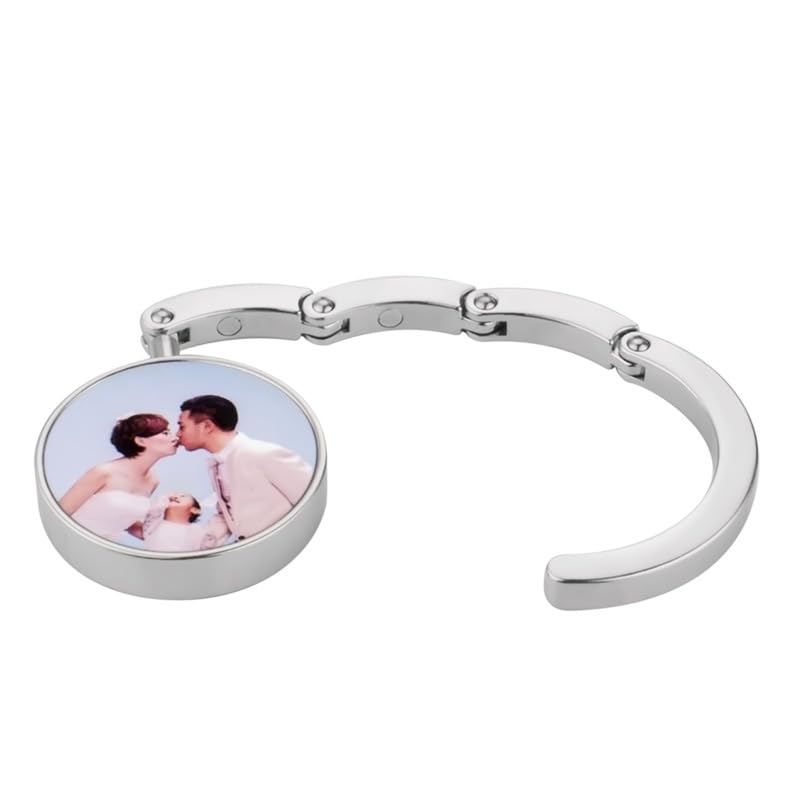 SCCFMM 20 Pieces Sublimation Blank Gold Personalized Purse Hooks DIY Heat Transfer Print Handbag Hangers Portable and Foldable Custom Unique Bag Hook for Men Mother Girlfriend Women Gifts (Gold)