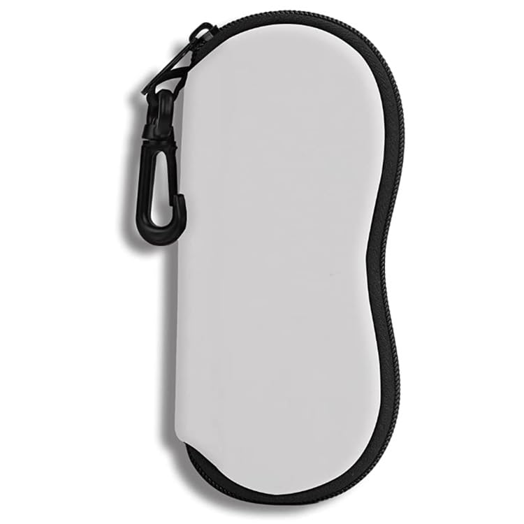 20 Pieces Sublimation Blank Neoprene Sunglasses Soft Case Ultra Light White Neoprene Zipper Eyeglass Case With Belt Clip For DIY Heat Transfer Print