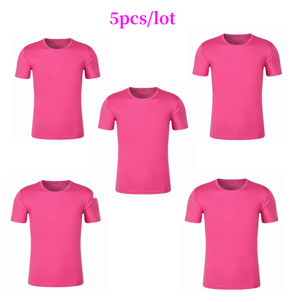 5pcs Quick Dry Clothes Sublimation Mesh Plain Sports T-shirt Adults Polyester Tee Tops For Heat Transfer Print
