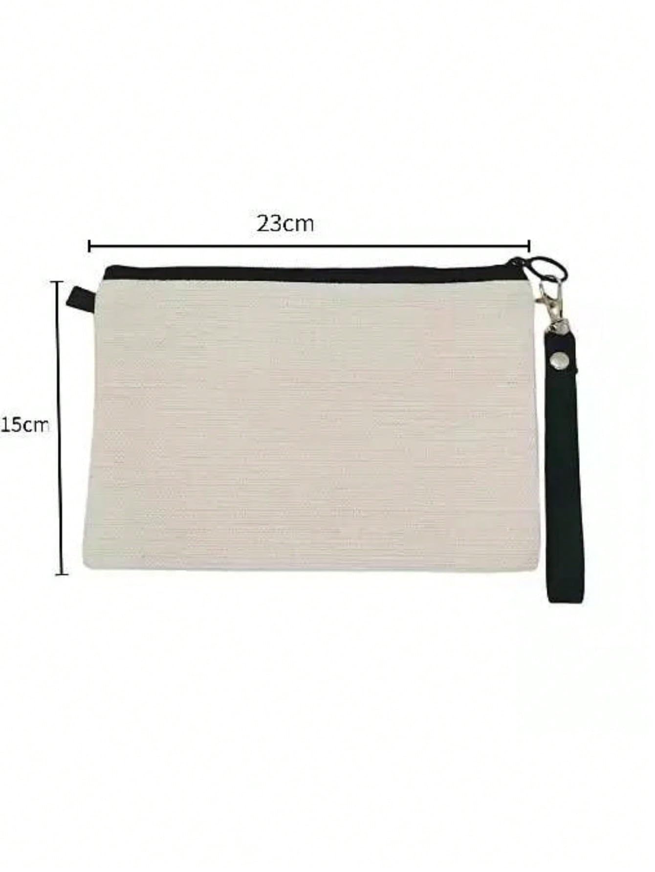SCCFMM 20 Pack Sublimation Blanks Linen Makeup Bags With Wristband DIY Heat Transfer Print Cosmetic and Pencil Pouches, Multi-Purpose Travel Toiletry Zipper Bags for Crafting and Personalization