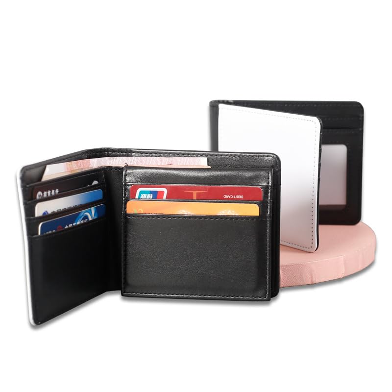 SCCFMM 10 Pieces Sublimation Blanks Wallets for Men Card Holder Gifts Wallets Heat Transfer Sublimation Wallet DIY Craft for Father's Day
