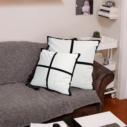 20 Pcs Sublimation Blank 4 Panel Pillow Cases Cushion Cover Throw Pillow Covers for Sublimation Heat Transfer Printing 15.7 x 15.7 Inch with Invisible Zippers DIY No Pillow Insert
