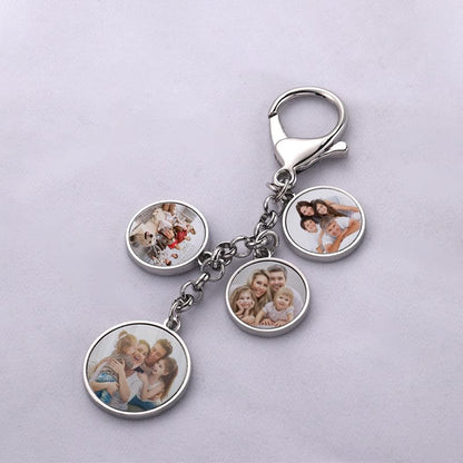 20Pcs Sublimation Blanks Bulk Keychain with 4 Panel DIY Heat Transfer Press Key Chains with Keyrings for Photos, Laser Engraving Crafts for Gifts
