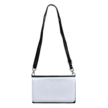 3 Pack Sublimation Blank Wallet With Shoulder Strap Women's Zipper Card Holder Storage Bag Sublimation PU Leather Women's Travel Clutch Wristband DIY Craft Shoulder Bag
