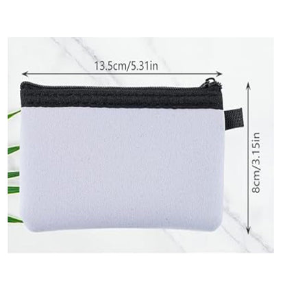 30 PCS Sublimation Blanks Neoprene Coins Purse Bag DIY Heat Transfer Print Card Holder Bag Zipper Toiletry Pouch Case DIY Craft Bags For Women Ladies