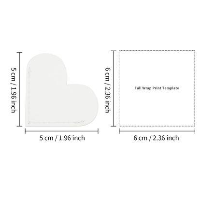 30pcs  Sublimation PU Leather Corner Bookmarkers 2" Heart-Shaped White Blanks for Reading Lover Personalized Reading Gifts