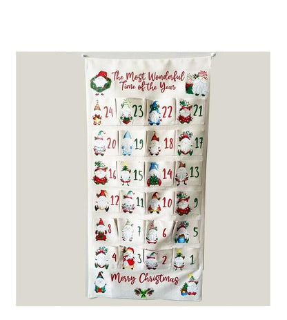 2 Pack Sublimation Blank Linen Cotton Home Decoration Calendar - DIY Heat Transfer Print for Holiday Crafting, Linen Material, 50x25in with 24 Pockets Include Rope and Stick