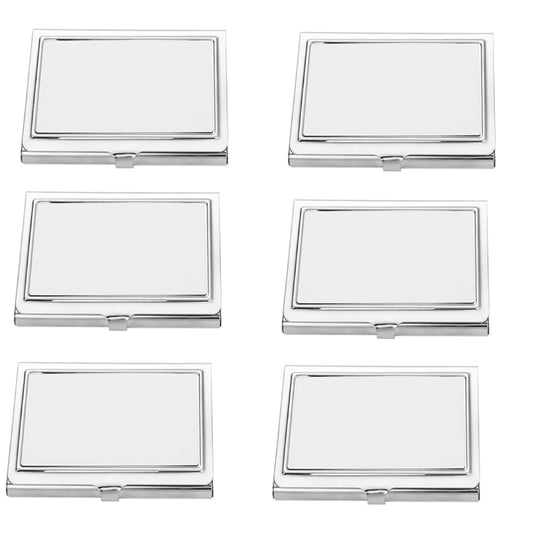 SCCFMM 10 Pcs Sublimation Blank Zinc Alloy Business Card Holder Metal Organizer Card Case Pocket DIY Heat Transfer Blank Card Carrier Case DIY Business Card Case for Men Women