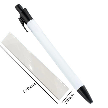 50 pcs Sublimation Blank Metal Body Pens DIY Heat Transfer Ballpoint Pen with Shrink Wrap DIY Heat Transfer Print School Supplies for Christmas DIY Office School Stationery Supplies