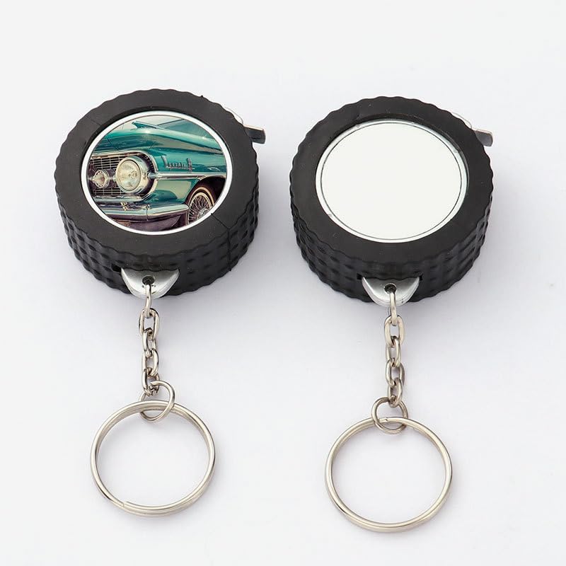 30 Pack Sublimation Blank Keyring Measuring Tape Sewing Measure 1M/39.3 Inch Long with Keychains Aluminium Parts for DIY Heat Transfer Print