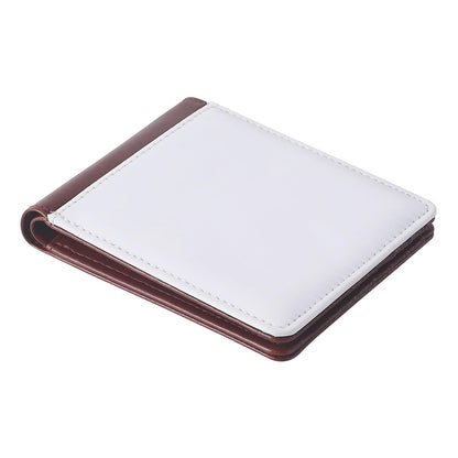 SCCFMM 10 Pieces Sublimation Blanks Brown Color Wallets for Men Card Holder Gifts Wallets DIY Heat Transfer Sublimation Print Wallet DIY Craft for Father's Day