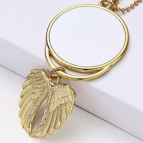 SCCFMM 20pcs Sublimation Blanks Hanging Ornament Pendant, Car Rearview Mirror Pendant with Sublimation Blank, Angel Wing Ornament Charms Pendant for Keychain Car Christmas Decor