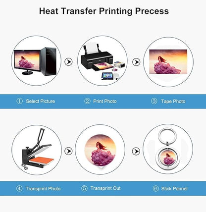 SCCFMM 30pieces Sublimation Keychains Blank Rotate Key Chains DIY Heat Transfer Press Keyrings Double side Pictures Key Rings Personalized Gifts For Women Girls