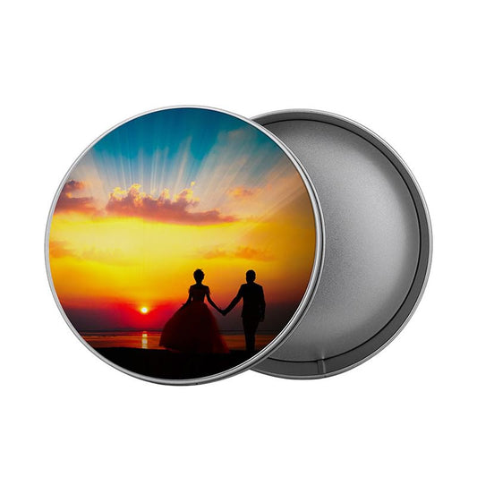 5 Pieces Sublimation Blank Metal Candy Tin Box with Lid Metal Trinket Tins Container Round Shape for DIY Heat Transfer Print