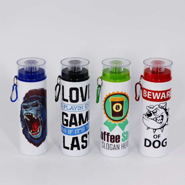 8pcs 750ml/25oz Sublimation Blank Aluminum Sports Bottle With Color Lids DIY Heat Press Outdoor Sport Water Bottle with Cover