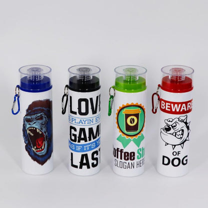 8pcs 750ml/25oz Sublimation Blank Aluminum Sports Bottle With Color Lids DIY Heat Press Outdoor Sport Water Bottle with Cover