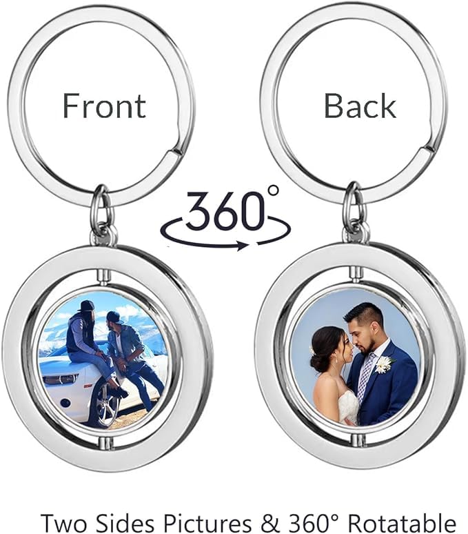 SCCFMM 30pieces Sublimation Keychains Blank Rotate Key Chains DIY Heat Transfer Press Keyrings Double side Pictures Key Rings Personalized Gifts For Women Girls