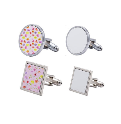 40 Pcs Sublimation Blanks Metal Cufflink DIY Heat Transfer Cuff Buttons Sublimation Blank DIY Shirt Cuff Links for Wedding Business and Daily Wear