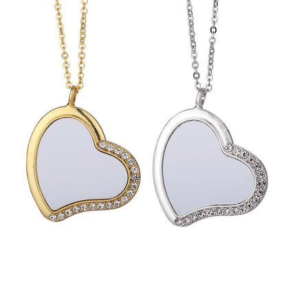 20pcs Sublimation Blank Necklace with Chain Set Blank Necklace Rhinestone Wing Shape Bezel Pendant Tray, 10 styles Sublimation Sheet, Tape Charms Ornament for DIY Heat Transfer Print