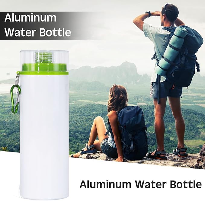 8pcs 750ml/25oz Sublimation Blank Aluminum Sports Bottle With Color Lids DIY Heat Press Outdoor Sport Water Bottle with Cover