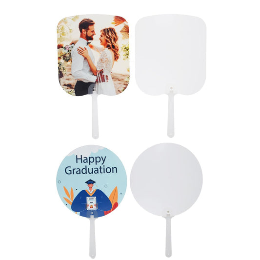40 Pieces Sublimation Blank Church Fans Handheld Set, Double-Sided Sublimation Fans，PET Plastic Blank Handheld Fan for Church Parties and Crafting for DIY Heat Transfer Print