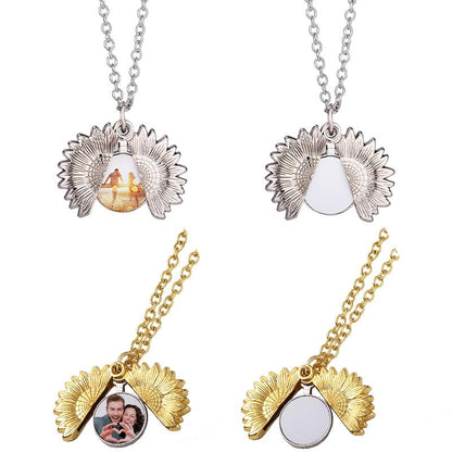 SCCFMM 20 set Sublimation Blank Necklace with Chain Set Blank Pendant Necklace Rhinestone Wing Shape Bezel Pendant Tray With Sublimation Aluminium Sheet for DIY Heat Transfer Print