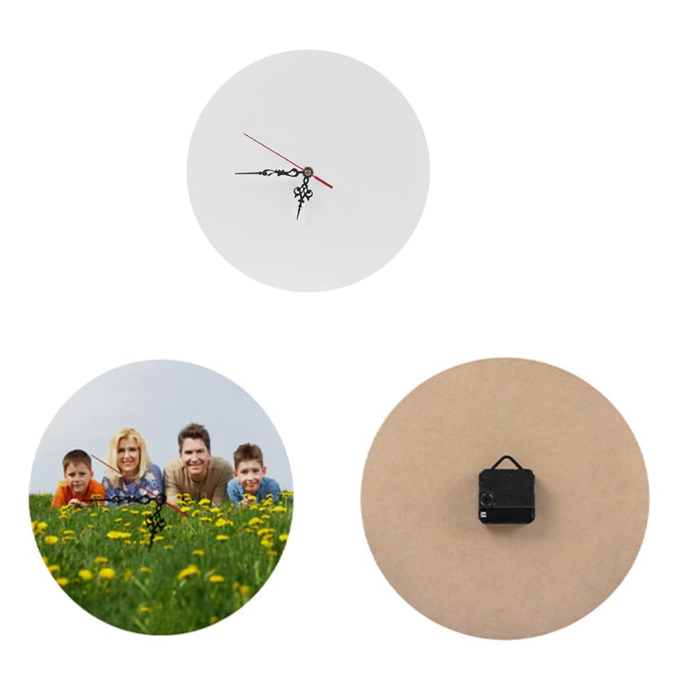 3 Pcs Sublimation Blanks Wall Clock, 11.8" Round Sublimation Wall Clocks Silent Non-Ticking Easy to Read Battery Operated Decorative Wall Clock for Home Kitchen Office School Hotel