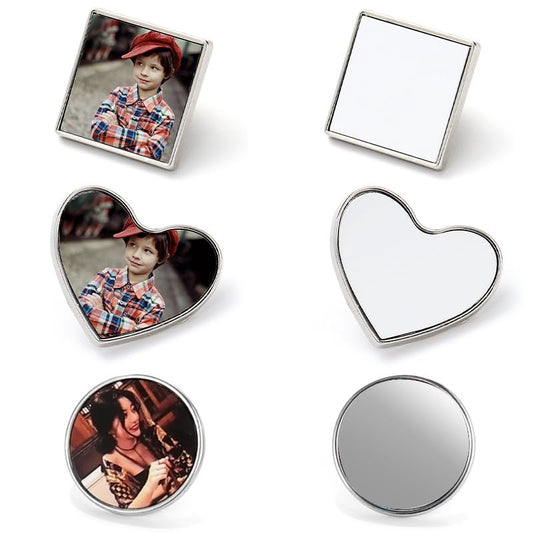 60 Pieces Sublimation Blank Pins Button Pin Badge DIY Heat Transfer Button Badge Sublimation Silver Blank Base Sewing Pins Button for DIY Craft Making School Supplies
