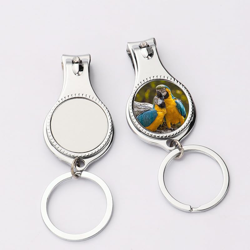 SCCFMM 20 Set Sublimation Blank Multi Function Nail Clipper Keychain with Nail Bottle Opener Keychain DIY Heat Transfer Print for Party Wedding Favor Gift Decorations Souvenirs Guest