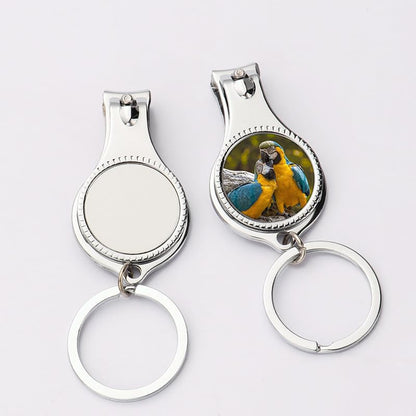 SCCFMM 20 Set Sublimation Blank Multi Function Nail Clipper Keychain with Nail Bottle Opener Keychain DIY Heat Transfer Print for Party Wedding Favor Gift Decorations Souvenirs Guest