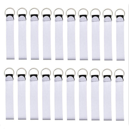 50 Pieces Sublimation Blanks Wristlet Keychain Blank Wrist Lanyard DIY Heat Press Transfer Neoprene Wristlet Keychain Wrist Lanyard Keychains Holder for DIY Crafts Girls Women