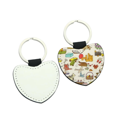 50 PCS Sublimation Single Side Blank Keychain PU Leather Sublimation Keychains DIY Heat Transfer Print Keyring for Pendant Ornament Making, Gift Present Making