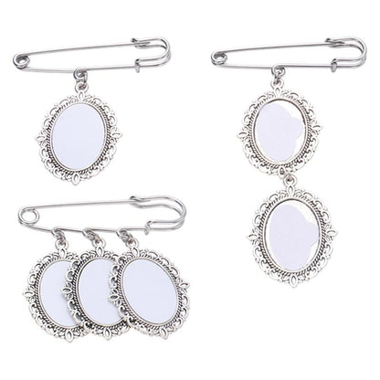 30 set Sublimation Blank Bouquet Charms for Wedding Memory, Wedding Bouquet Photo Charms with Oval Glass Cabochons for Bridal Shower, DIY Heat Transfer Print