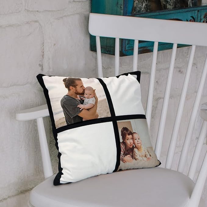 20 Pcs Sublimation Blank 4 Panel Pillow Cases Cushion Cover Throw Pillow Covers for Sublimation Heat Transfer Printing 15.7 x 15.7 Inch with Invisible Zippers DIY No Pillow Insert