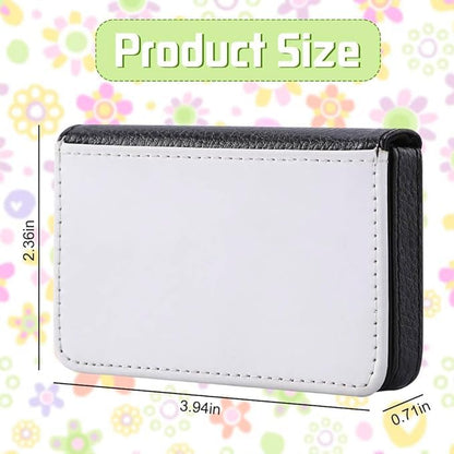 SCCFMM 12 Pieces Sublimation Blank Business Card Holder PU Leather Name Card Case Pocket DIY Heat Transfer Blank Wallet Coin Purse Card Holder Case for Men Women