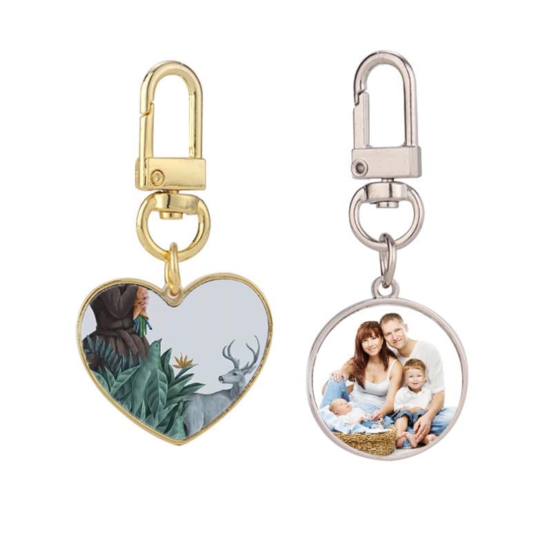 SCCFMM 40pcs Metal Sublimation Rotate Keychain Sublimation Blanks Bulk for Keychains, Sublimation Ornament Blanks for Heat Press Printing,DIY Handmade Crafts Sublimation Keychains