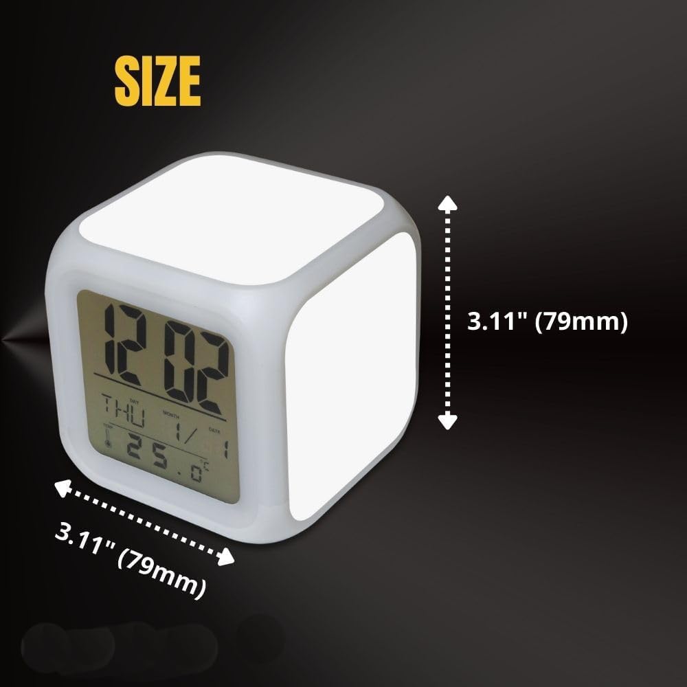 SCCFMM 5 Pack Sublimation Blanks Led Clock – LED Color Changing Digital Alarm Clock Sublimation DIY Printing with 3 Pcs Insert Aluminum for Personalized Logo Sublimation Clock, DIY Photo