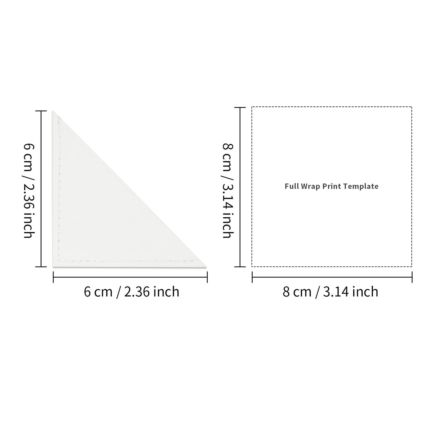 30pcs Sublimation PU Leather Corner Bookmarkers 2.36" Triangle White Blanks for Reading Lover Personalized Reading Gifts