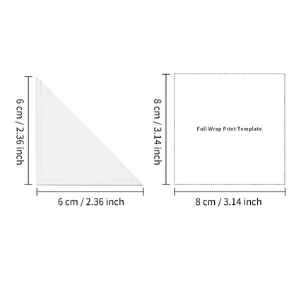 30pcs Sublimation PU Leather Corner Bookmarkers 2.36" Triangle White Blanks for Reading Lover Personalized Reading Gifts