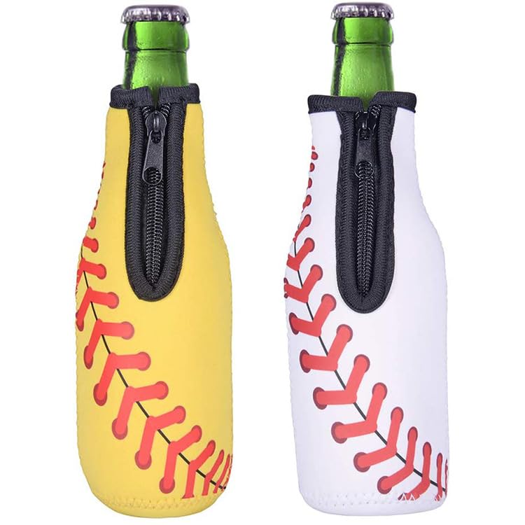 30 Pieces Sublimation Blanks Beer Bottle Cooler Sleeves White Neoprene Sleeve with Zipper Beer Sleeves for Bottles Can Cooler Insulator Glass Bottle Cover Sleeve for DIY Heat Transfer Print