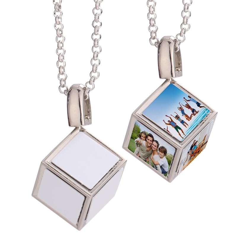 20 Pieces Sublimation Blank Necklace with Chain Set Blank Necklace Rhinestone Wing Shape Bezel Pendant Tray, Sublimation Blank Sheet, Double Sided Tape for DIY Heat Transfer Print