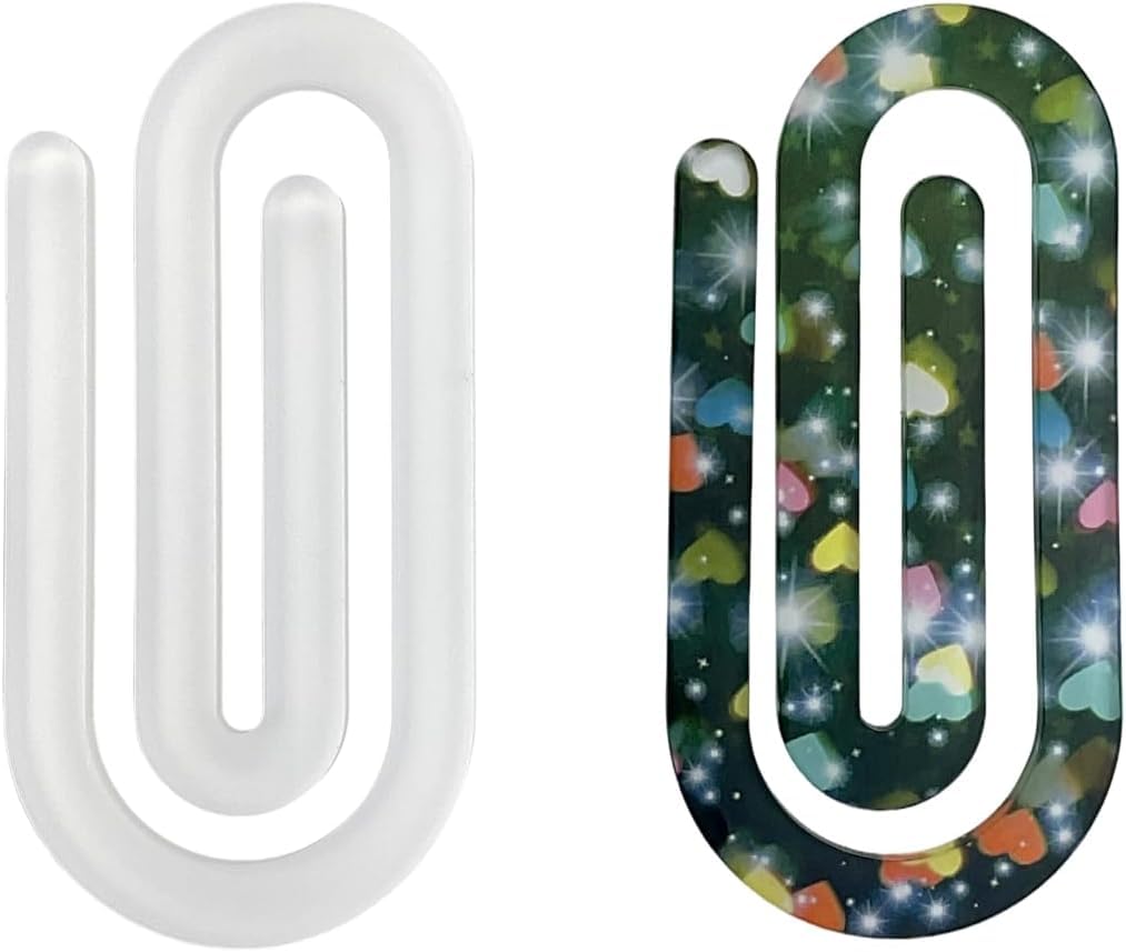 50 Pieces Sublimation Blank Acrylic Paper Clips Jumbo, 4x2 Inch Acrylic Sublimation Paperclips Large, Personalized DIY Heat Transfer Print Paper Clips for Crafts, Gifts, Home, Office, School Use