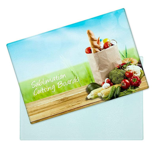 Sublimation Blank Glass Cutting Board，15 x 11 Inch DIY Heat Transfer Print Textured Sublimation Anti Slip Cutting Board Heat Scratch Resistant Blank For Home Decoration